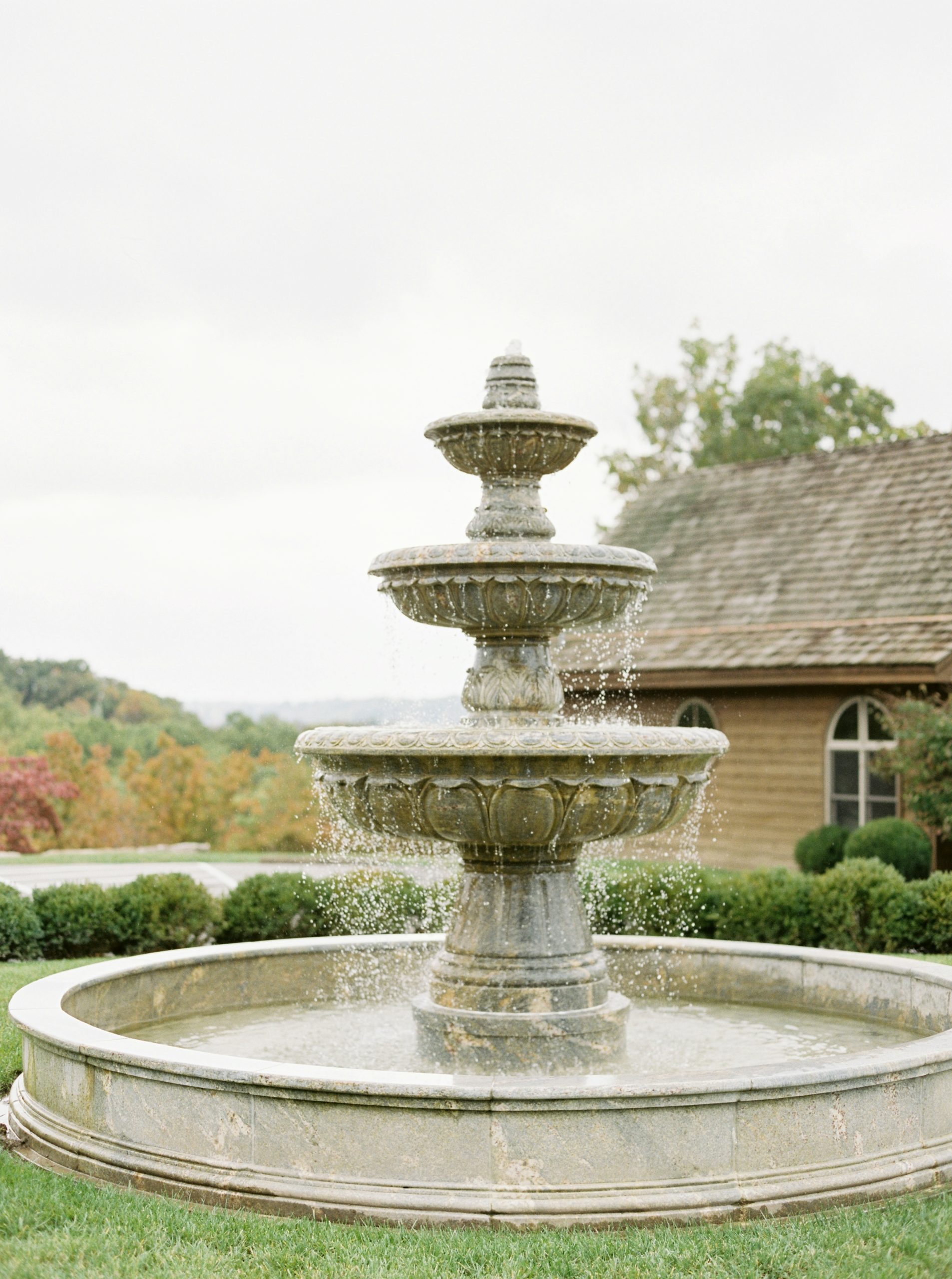 Stone fountain outside of Integrity Hills Chapel